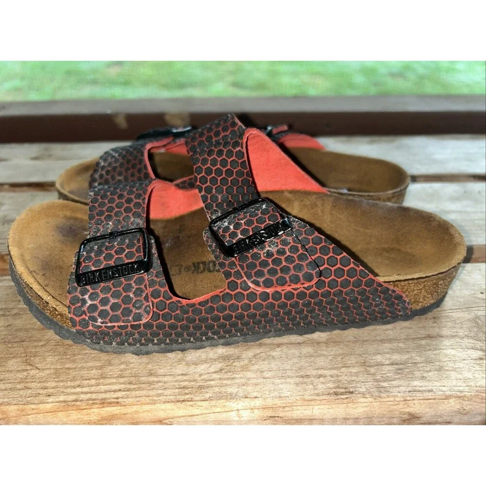 Birkenstock Arizona Black Birko Kids Sandals Size EU 33 US 1 - 1.5 Black Red